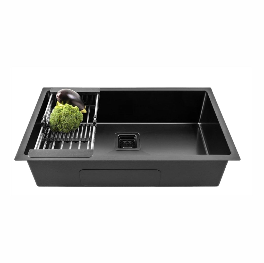 Premium Handmade  (27 x 20 x 10)  Inch Stainless Steel Single Bowl  Black Kitchen Sink