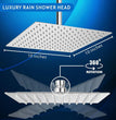 Fossa 10X10 Inch Rain Shower - Fossa Square High Pressure Shower Head Made of 304 Stainless Steel ( Without ARM )