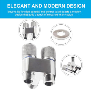 Dual Outlet Silver Angle Cock for Easy Control
