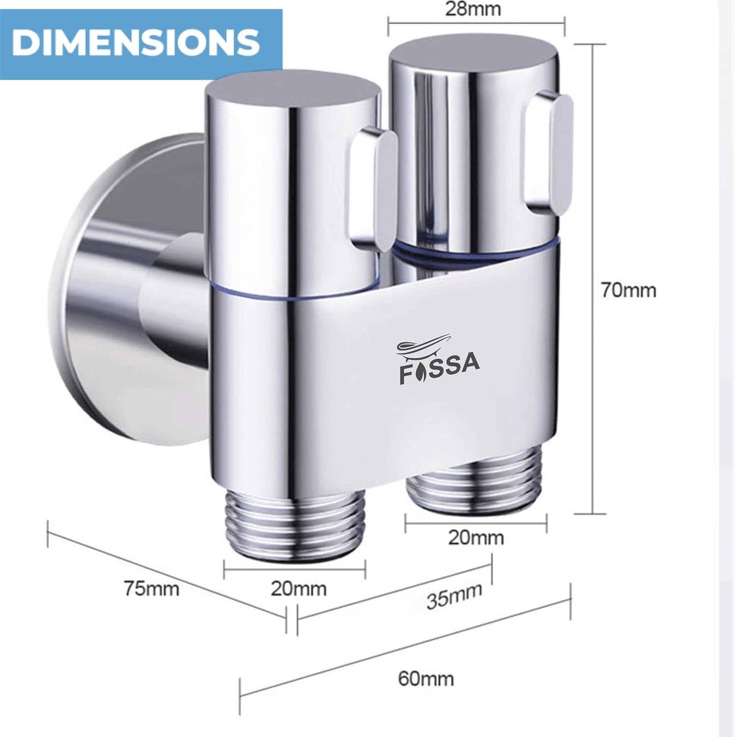 Durable 2-in-1 Silver Angle Cock for Home Use