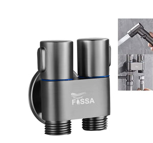 2 in 1 Brass Angle cock  Black  For Use multi Purpose - Fossa Home 