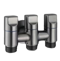 3 in 1 Outlet Laundry Faucet Black Stainless Steel Angle Valve - Fossa Home 