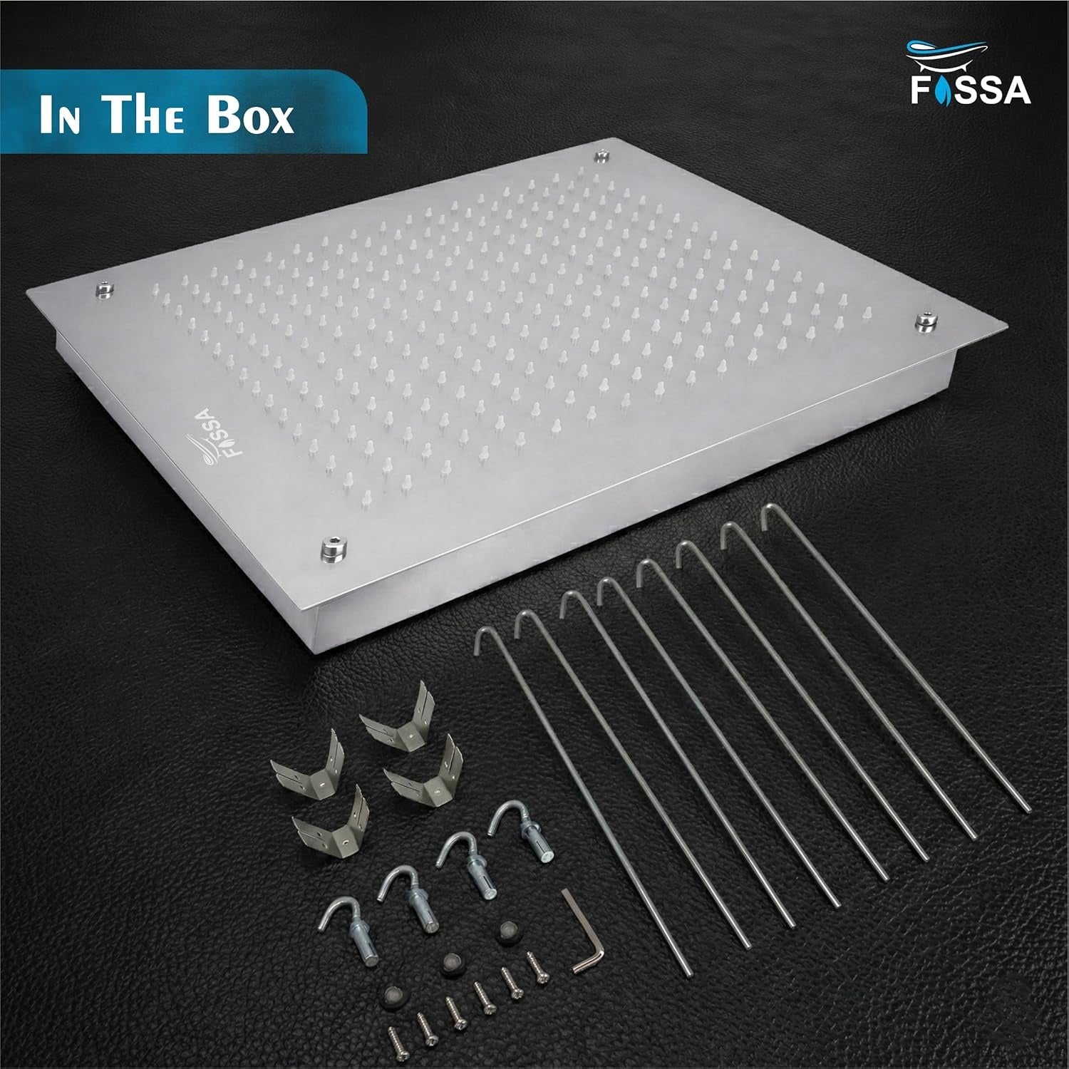 wall mounted 24x24 inch rainfall shower head stainless steel with uniform water flow