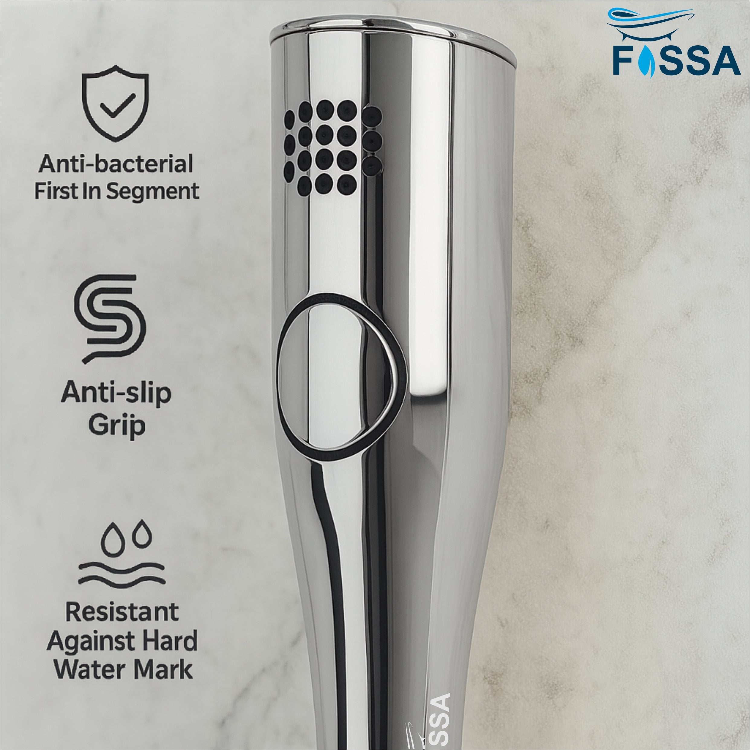 Fossa Italian Health Faucet Bidet Sprayer for Toilet, Handheld Sprayer Cloth Diaper Sprayer Set - ABS (Chrome Finish) | (with 1 mtr Hose Pipe & Hook)