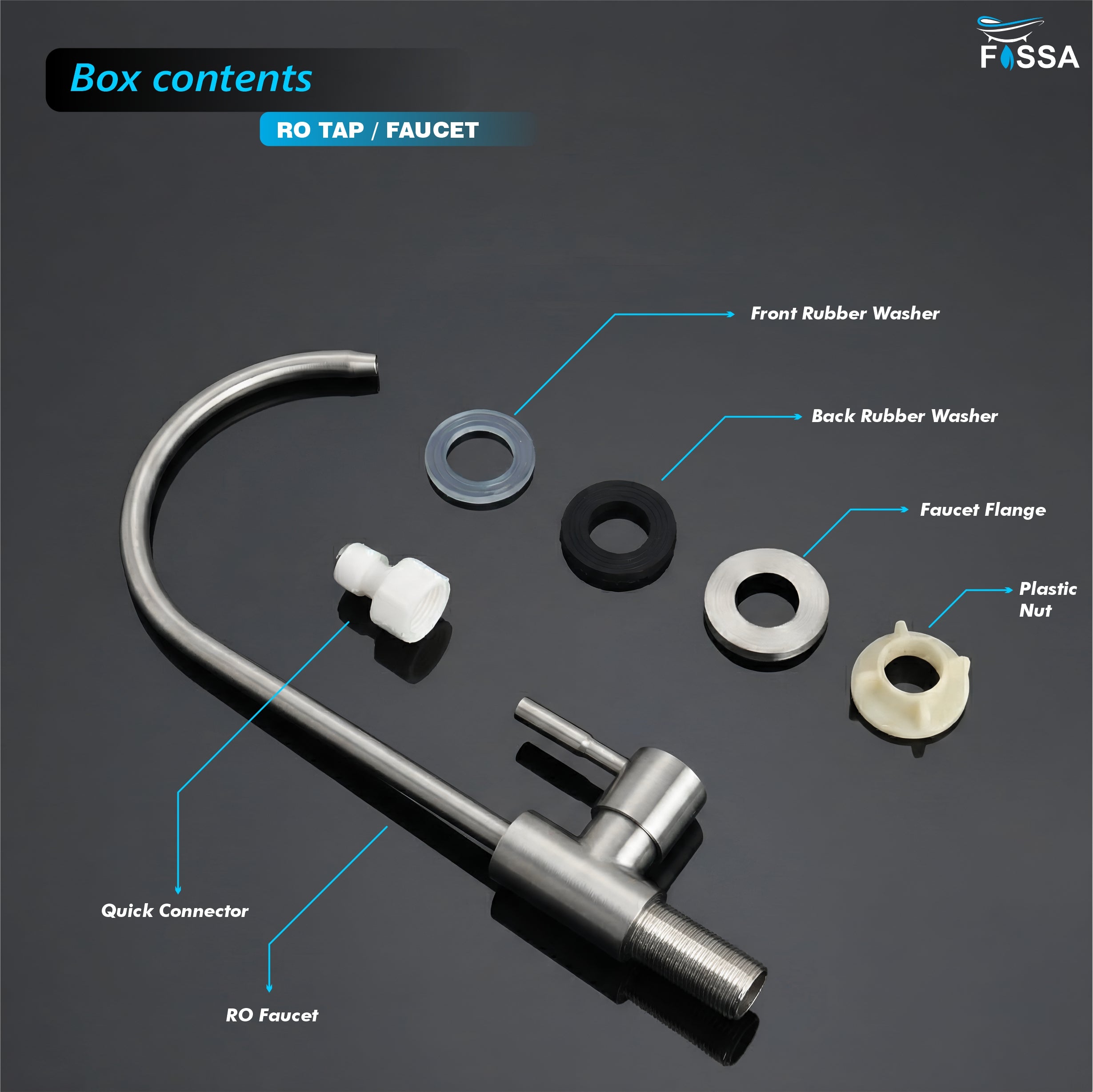RO Tap/Faucet Premium Stainless Steel Silver - Fossa Home 