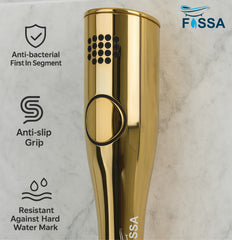 Fossa Italian Collection Heath Faucet Handheld Bidet Sprayer for Bathroom | Cloth Diaper Sprayer for Toilet | Health Faucet with 1 Mtr Hose Pipe, Hook | Chrome Finish (AQUAelite Gold)