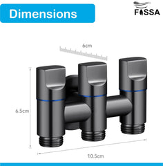 3 - Way Water Injection Angle Valve, Single Inlet and Three Outlet Angle Valve Three Way Multifunction Valve for Bathroom (Black)