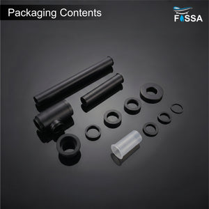 12 inch Stainless Steel Black Bottle Trap with Flange - Fossa Home 