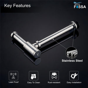 12 inch Stainless Steel Silver Bottle Trap with Flange - Fossa Home 