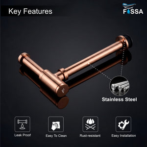 12 inch Stainless Steel Rose Gold Bottle Trap with Flange - Fossa Home 