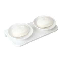 semi-ceramic soap dish, double soap dish, bathroom soap stand, durable soap dish, stylish bathroom accessory, water-resistant soap dish, modern soap holder, bathroom accessories, toothbrush holder, ceramic toothbrush stand, shower rack organizer, sink rack for soap, toilet accessory holder, bathroom decor, ceramic storage solution, toilet paper holder, ceramic towel rack, soap drying rack, ceramic sink tray, white bathroom accessories, portable bathroom organizer, luxury soap tray