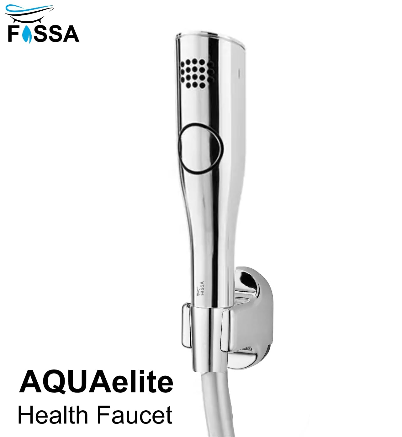 Fossa AQUAelite Heath Faucet Handheld Bidet Sprayer for Toilet, Cloth Diaper Sprayer for Toilet, Health Faucet with 1 Mtr Hose Pipe,Hook (Chrome Finish)