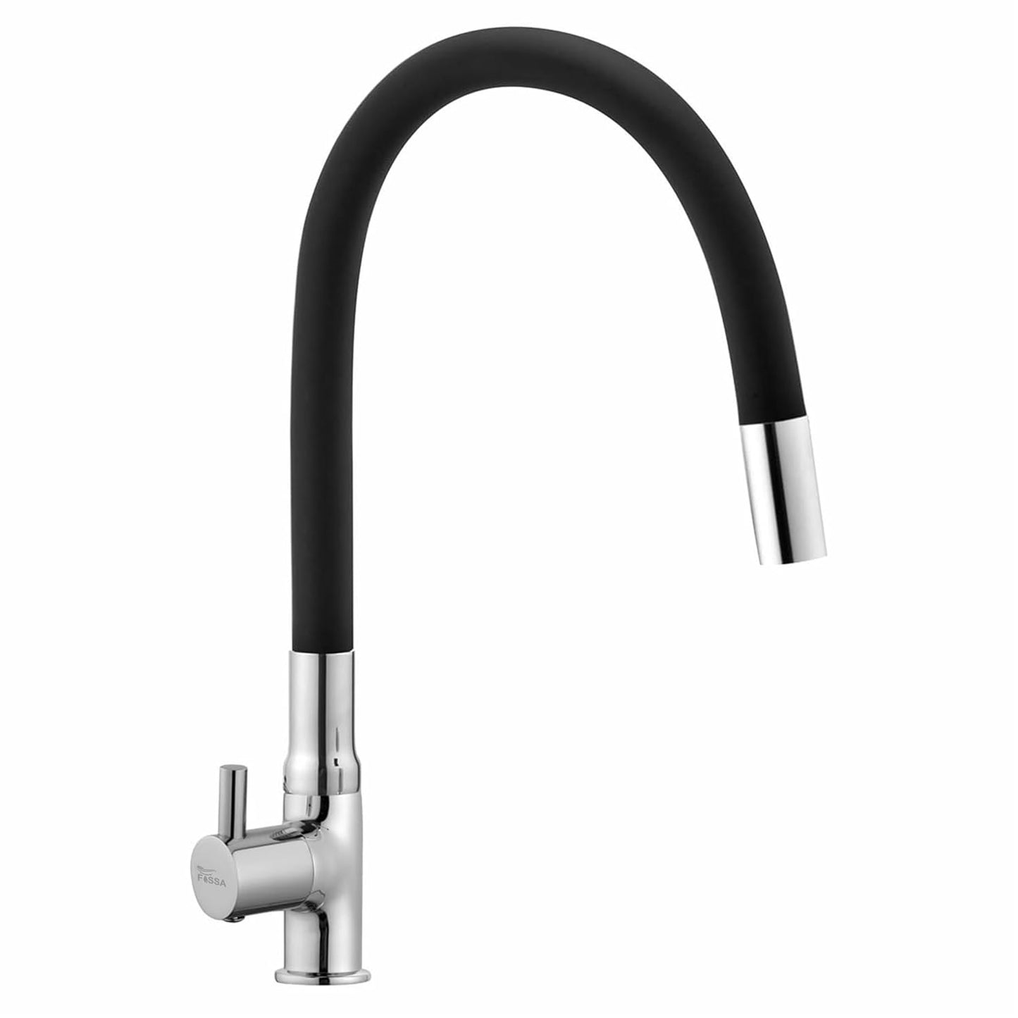 Fossa Orbit 20 Inch Swan Neck Faucet, Tap 360° rotatable Flexible Functional Water tap for Kitchen Sinks Spout Chrome Finish (Silicon Spout Black)