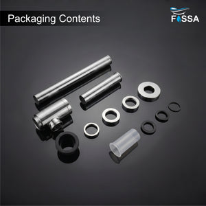12 inch Stainless Steel Silver Bottle Trap with Flange - Fossa Home 