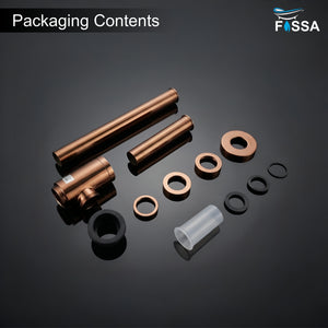 12 inch Stainless Steel Rose Gold Bottle Trap with Flange - Fossa Home 
