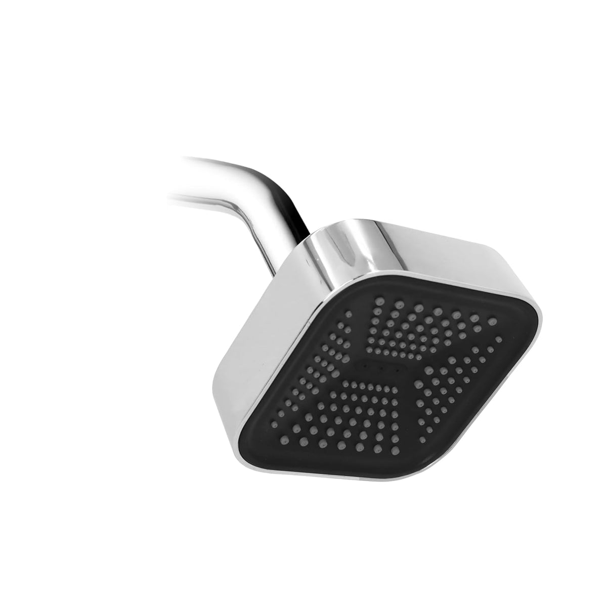 Fossa 4"x4" Square Curve Shower Head - High Pressure Rain - Luxury Design - 1-Min Install - Easy Clean Adjustable for Your Bathroom Shower Heads (Without Arm)