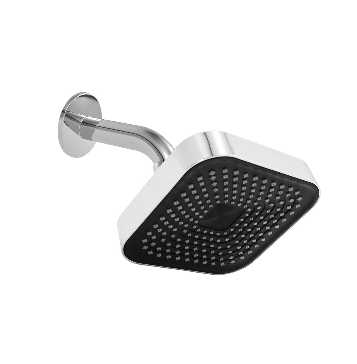 Fossa 4"x4" Square Alpha Wave Shower Head - High Pressure Rain - Luxury Design - 1-Min Install - Easy Clean Adjustable for Your Bathroom Shower Heads Chrome Finish (Without Arm)