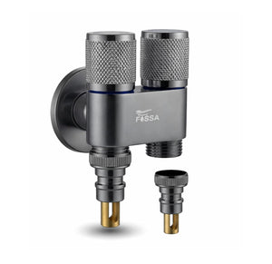 2 Way Galaxy Grey Stainless Steel Angle cock For Use multi Purpose With Nozzle - Fossa Home 
