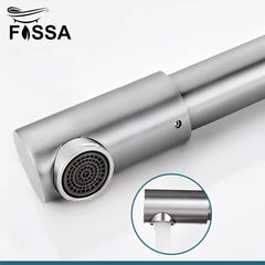 Fossa Kitchen Sink Mixer Tap, Single Handle Stainless Steel 360° Swivel Kitchen Sink Tap, Commercial Modern Brushed Nickel Kitchen Sink Faucet with Flexible Spout Zig Zag Faucet ,