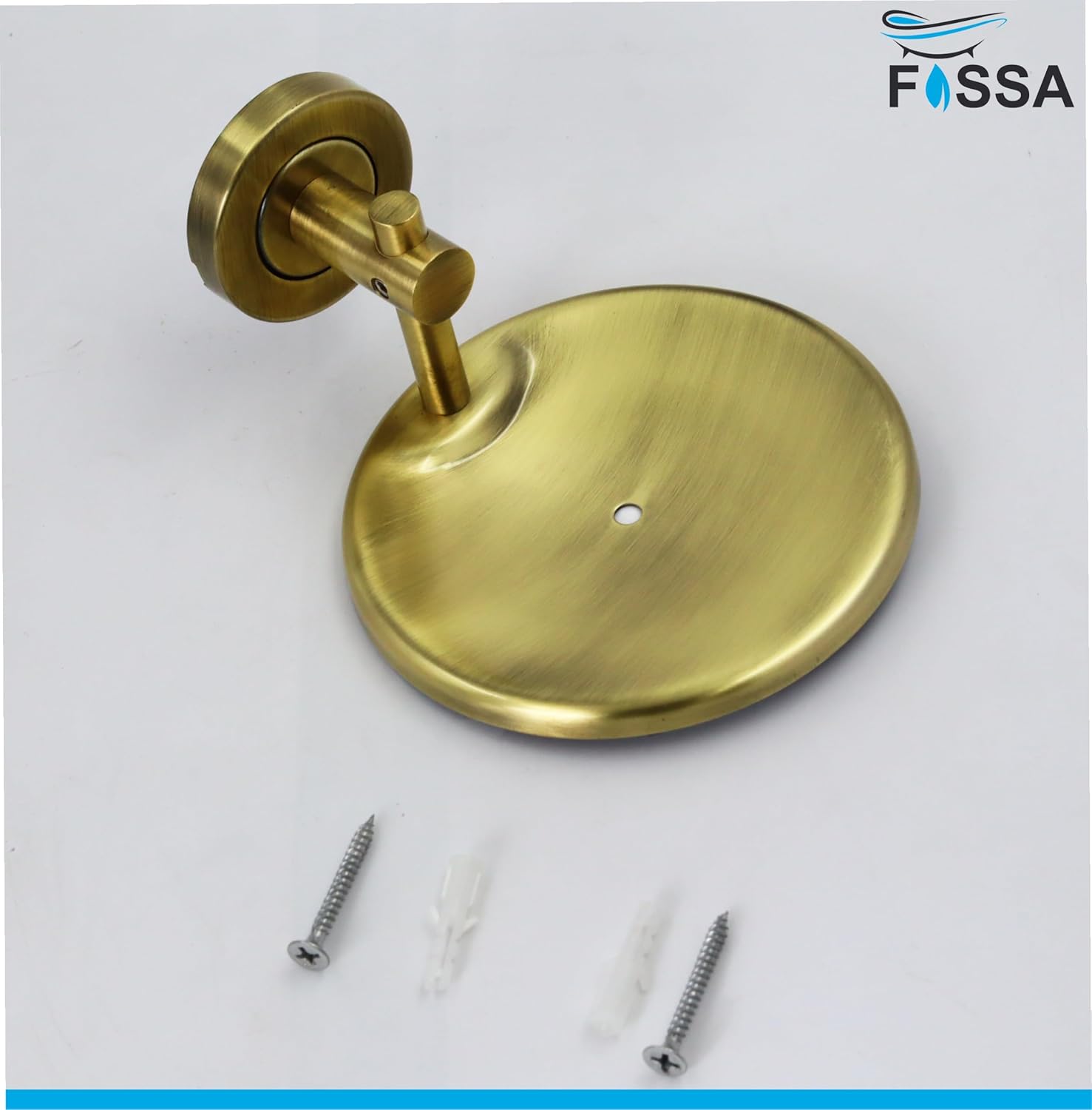 Fossa Rainbow Stainless Steel Round Soap Holder for Bathroom, Soap Stand, Bathroom Accessories Matte Finish (Gold)