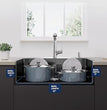 Fossa 24"x18"x10" inch Single Bowl With Tap Hole Premium Stainless Steel Handmade Kitchen Sink (Matte Finish) Black