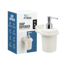 Fossa Classy Soap Dispenser for Bathroom & Kitchen – Wall Mounted Dispenser for Hand Wash & Face Wash | Ceramic Body White (Glossy Finish) - Fossa Home 