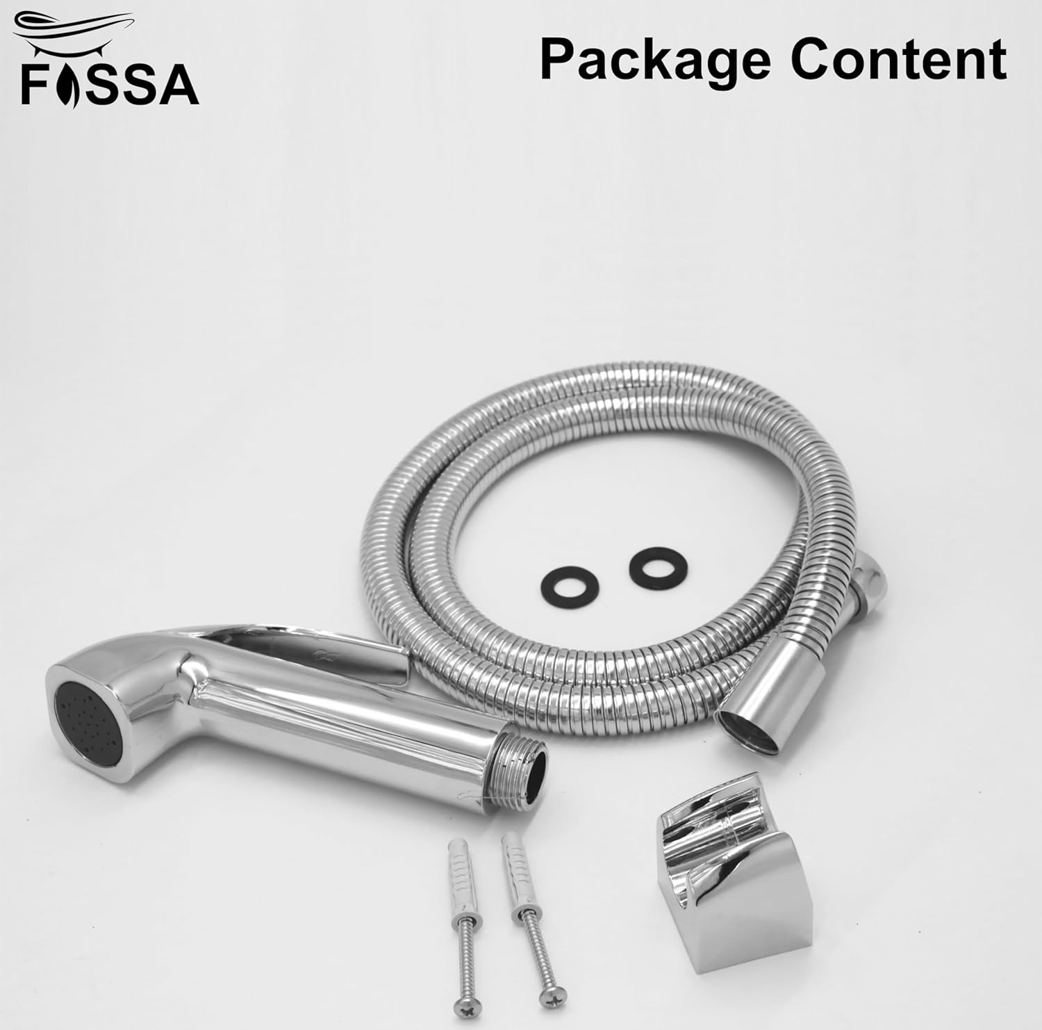 Fossa Health Faucet Bidet Sprayer for Toilet, Handheld Sprayer Cloth Diaper Sprayer Set - ABS (Chrome Finish) | (with Hose Pipe & Hook) - Fossa Home 
