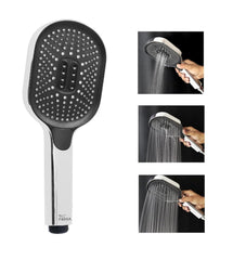 Fossa Thunder Black Luxury Handheld Shower Head with 3 Spray Setting Modes, Multi-Function, Large Hand Shower with Wall Hook and 1M SS Shower Tube,Handheld Shower for Bathroom Chrome Finish (Only Hand Shower )