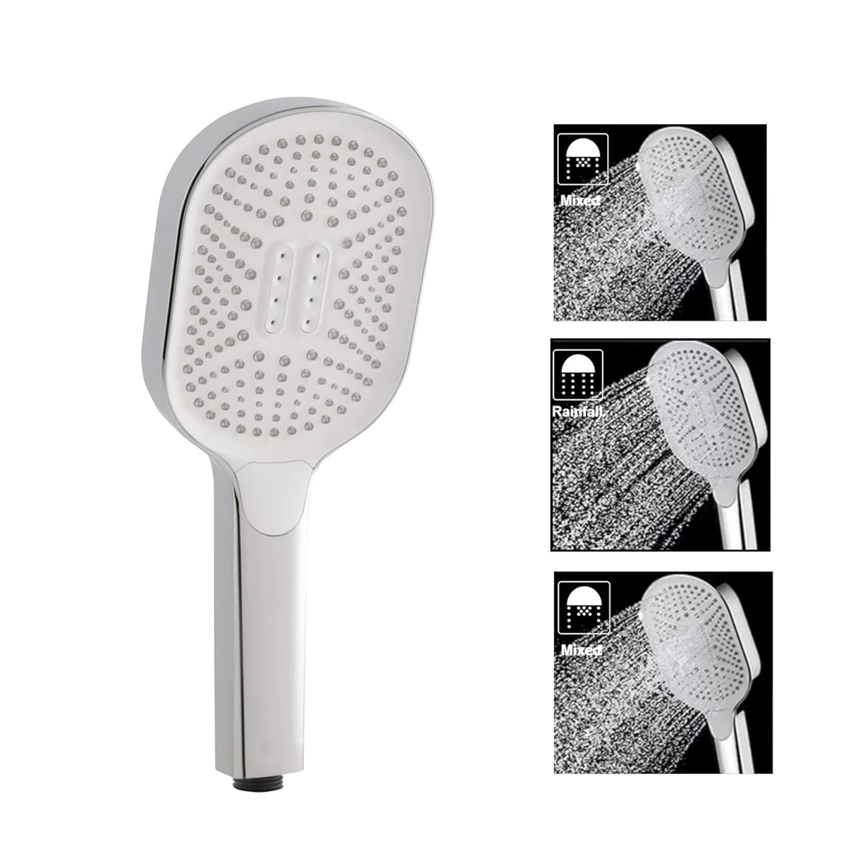 Fossa Thunder ABS Body White Hand Shower for Bathroom – High-Pressure Handheld Shower Head with 3 Spray Modes | Multi-Function Chrome Finish (Only Hand Shower) - Fossa Home 