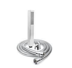 Fossa Hexa Square ABS Hand-Held Shower with 1.5 Mtr Hose Pipe and Wall Hook for Bathroom, High Pressure Shower Set Chrome Finish (Hand Shower Set)