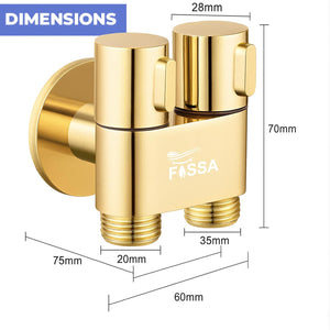 Durable 2-in-1 Gold Angle Cock for Home Use