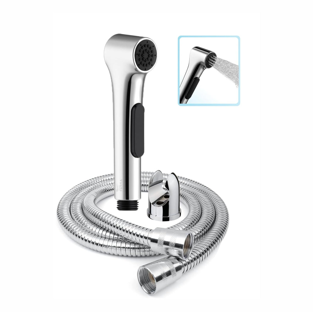 Aqua Silver ABS Health Faucet with 1 Meter 304-Grade SS Hose Pipe & Hook