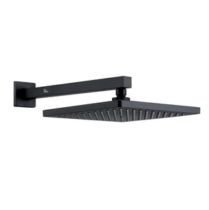 Fossa 8 Inch Rainfall Shower Head 304 Stainless Steel Rain Showers Overhead Wall Mounted (Black) 