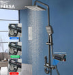 Fossa Spark Shower System with LED Digital Display Shower Faucet Set Wall Mount Rain Mixer Shower Combo Set 4 Way Shower Fixture with 12" Rain Shower Head, 3 Mode Handheld Shower