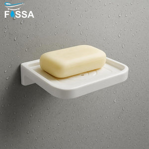 Fossa Classic Ceramic Soap Dish for Bathroom & Kitchen – Wall Mounted Soap Dish Holder with Anti-Rust, Anti-Slip Grip | Bathroom Soap Holder, Kitchen Soap Dish, Soap Stand White (Glossy Finish) - Fossa Home 
