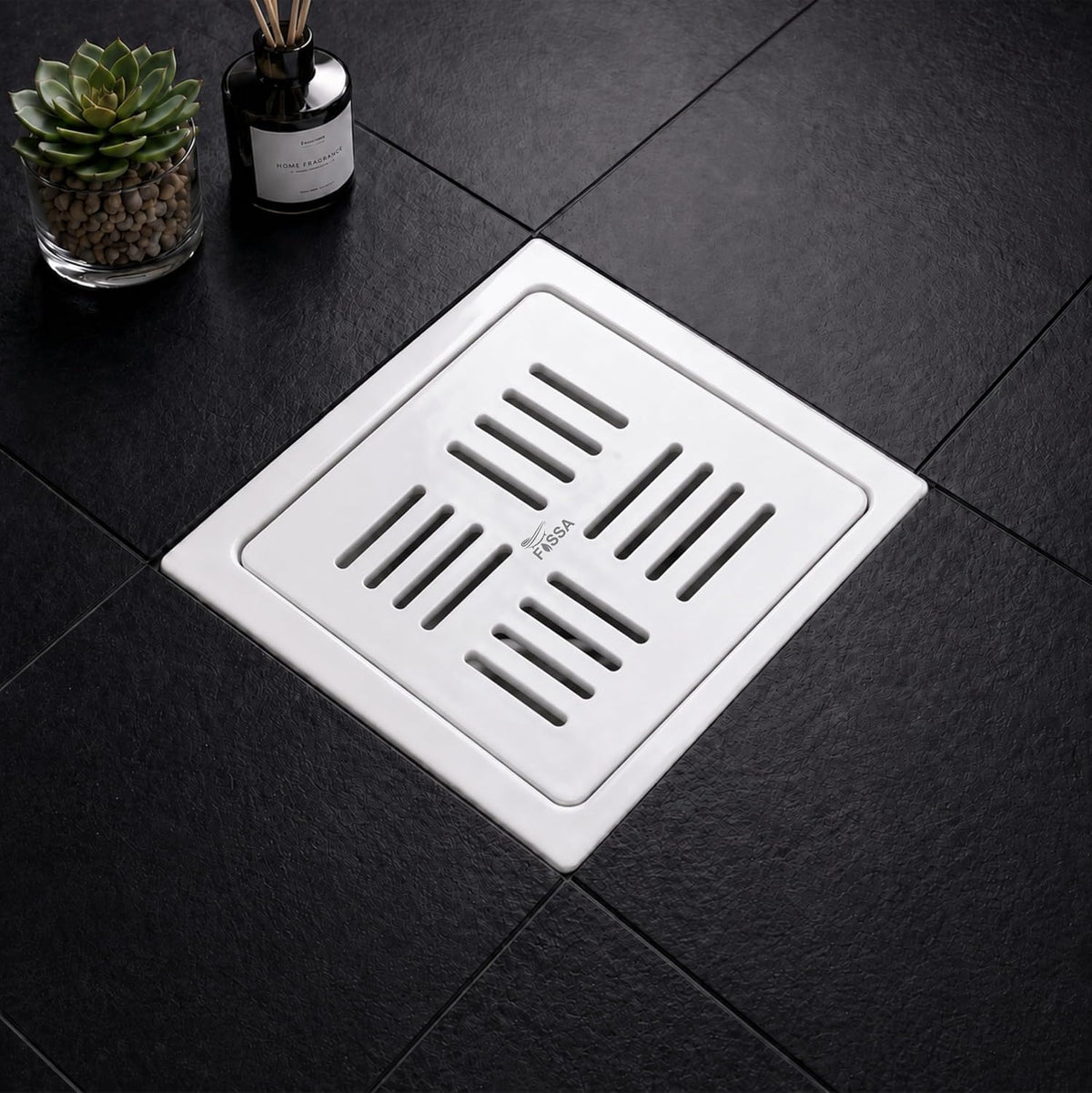 Unix 5x5 Inch Ceramic Melamine Floor Drain with Cockroach Trap – White (RW-212)