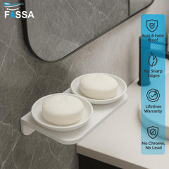semi-ceramic soap dish, double soap dish, bathroom soap stand, durable soap dish, stylish bathroom accessory, water-resistant soap dish, modern soap holder, bathroom accessories, toothbrush holder, ceramic toothbrush stand, shower rack organizer, sink rack for soap, toilet accessory holder, bathroom decor, ceramic storage solution, toilet paper holder, ceramic towel rack, soap drying rack, ceramic sink tray, white bathroom accessories, portable bathroom organizer, luxury soap tray