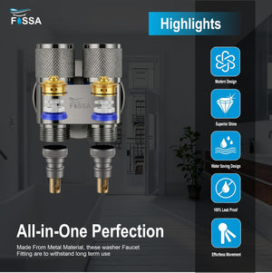 2 Way Galaxy Grey Stainless Steel Angle cock For Use multi Purpose With Nozzle - Fossa Home 