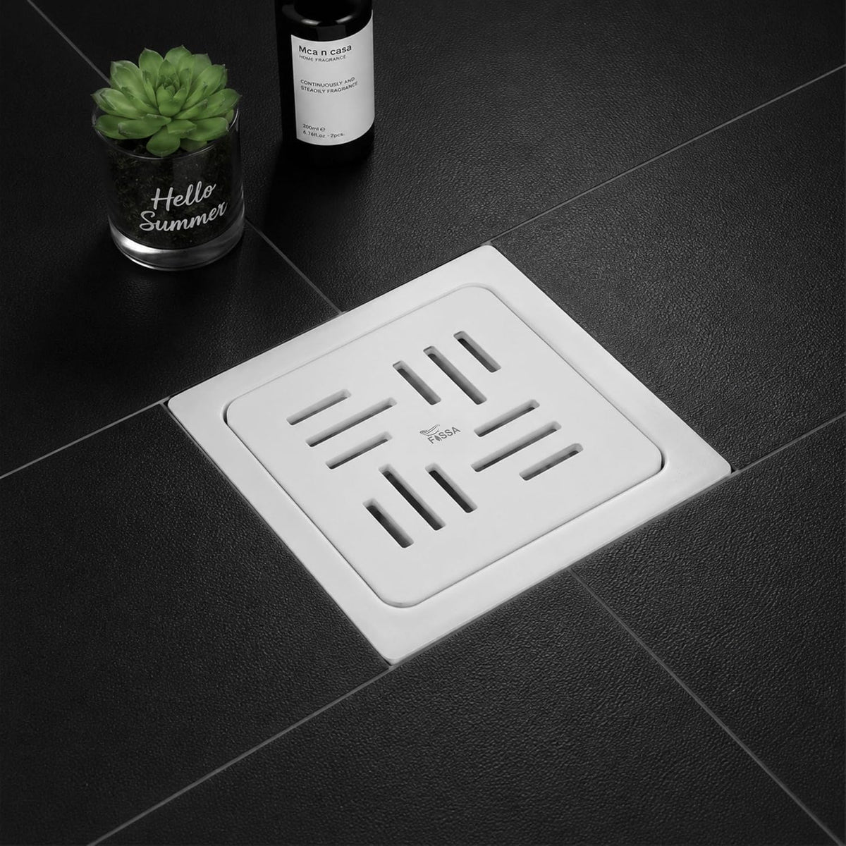 Koras 6x6 Inch Ceramic Melamine Floor Drain with Cockroach Trap – White (RW-217)
