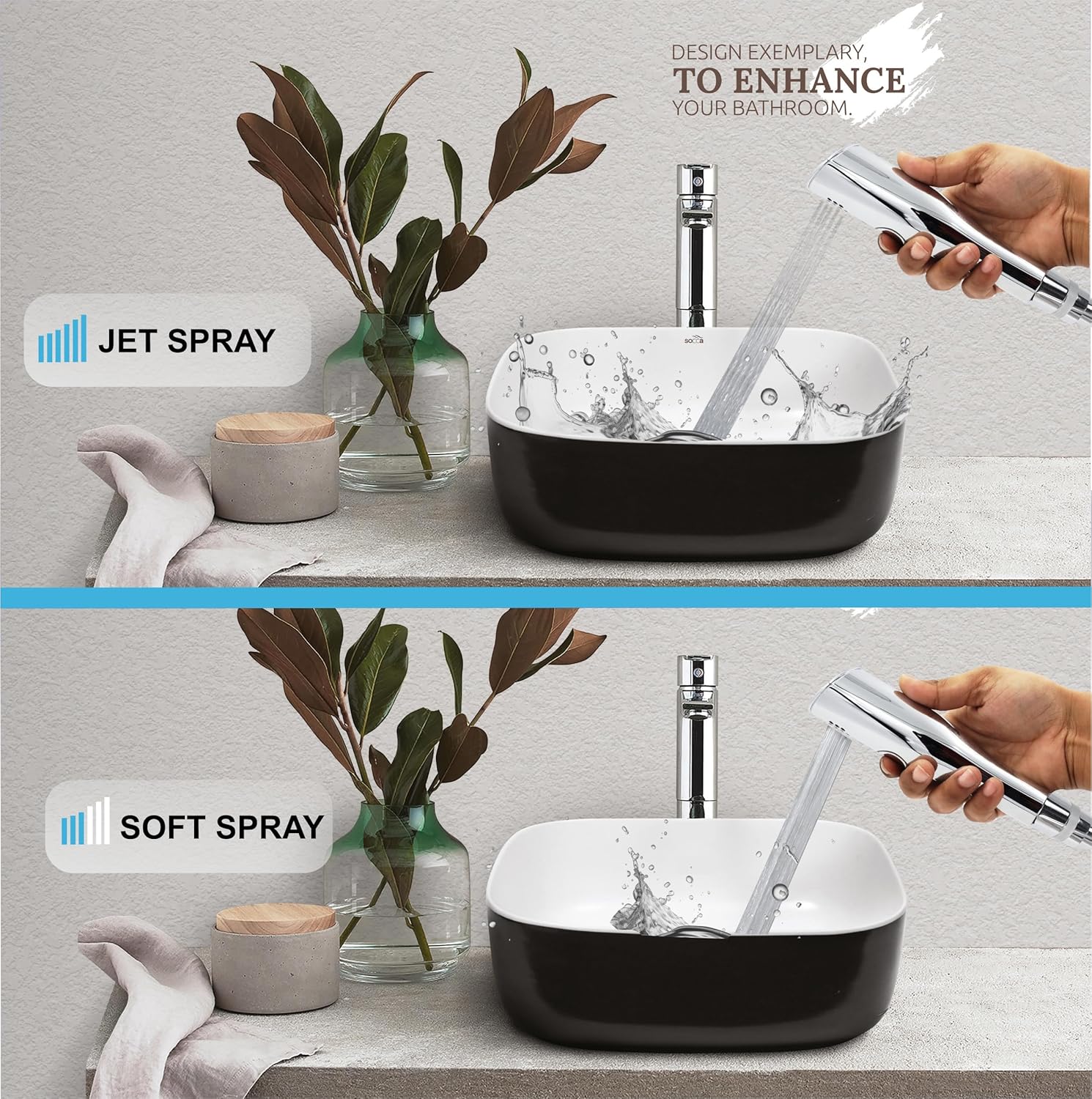 Fossa Italian Health Faucet Bidet Sprayer for Toilet, Handheld Sprayer Cloth Diaper Sprayer Set - ABS (Chrome Finish) | (with 1 mtr Hose Pipe & Hook)
