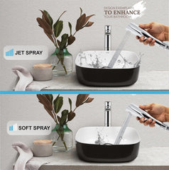 Fossa Italian Health Faucet Bidet Sprayer for Toilet, Handheld Sprayer Cloth Diaper Sprayer Set - ABS (Chrome Finish) | (with 1 mtr Hose Pipe & Hook)