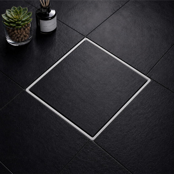 (6x6 Inch) Ceramic with Melamine Floor Drain with Cockroach Trap  White (RW-214)