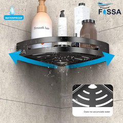 FOSSA Bathroom Shelf, Rustproof Corner Shower Caddy for Bathroom Kitchen Organizer, 304 Stainless Steel (Triangle,3 Packs) (Black)