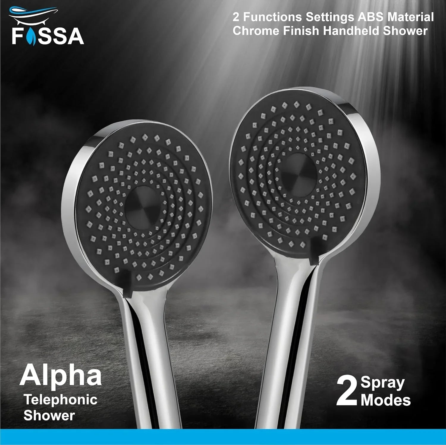 bathroom hand shower chrome finish alpha 2 mode with steel hose and holder