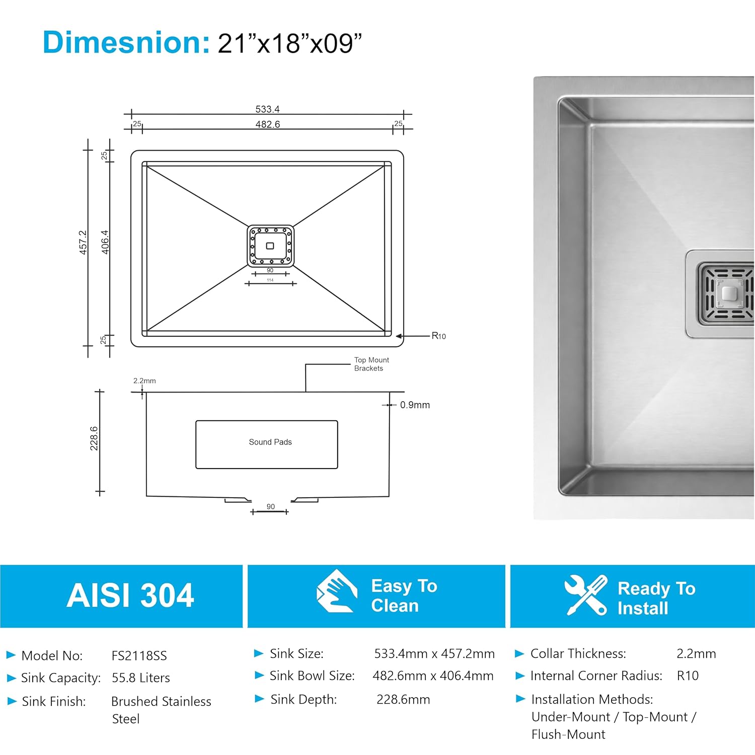 Durable Stainless Steel Construction