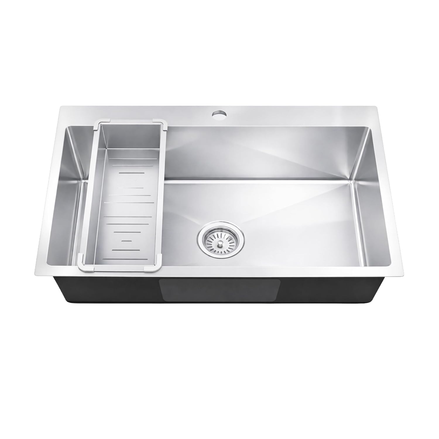 32x20x09 inch Aqua 304 handmade stainless steel single bowl kitchen sink silver finish