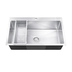 32x20x09 inch Aqua 304 handmade stainless steel single bowl kitchen sink silver finish