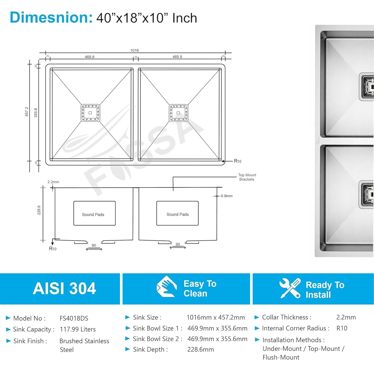 High Quality Stainless Steel Construction