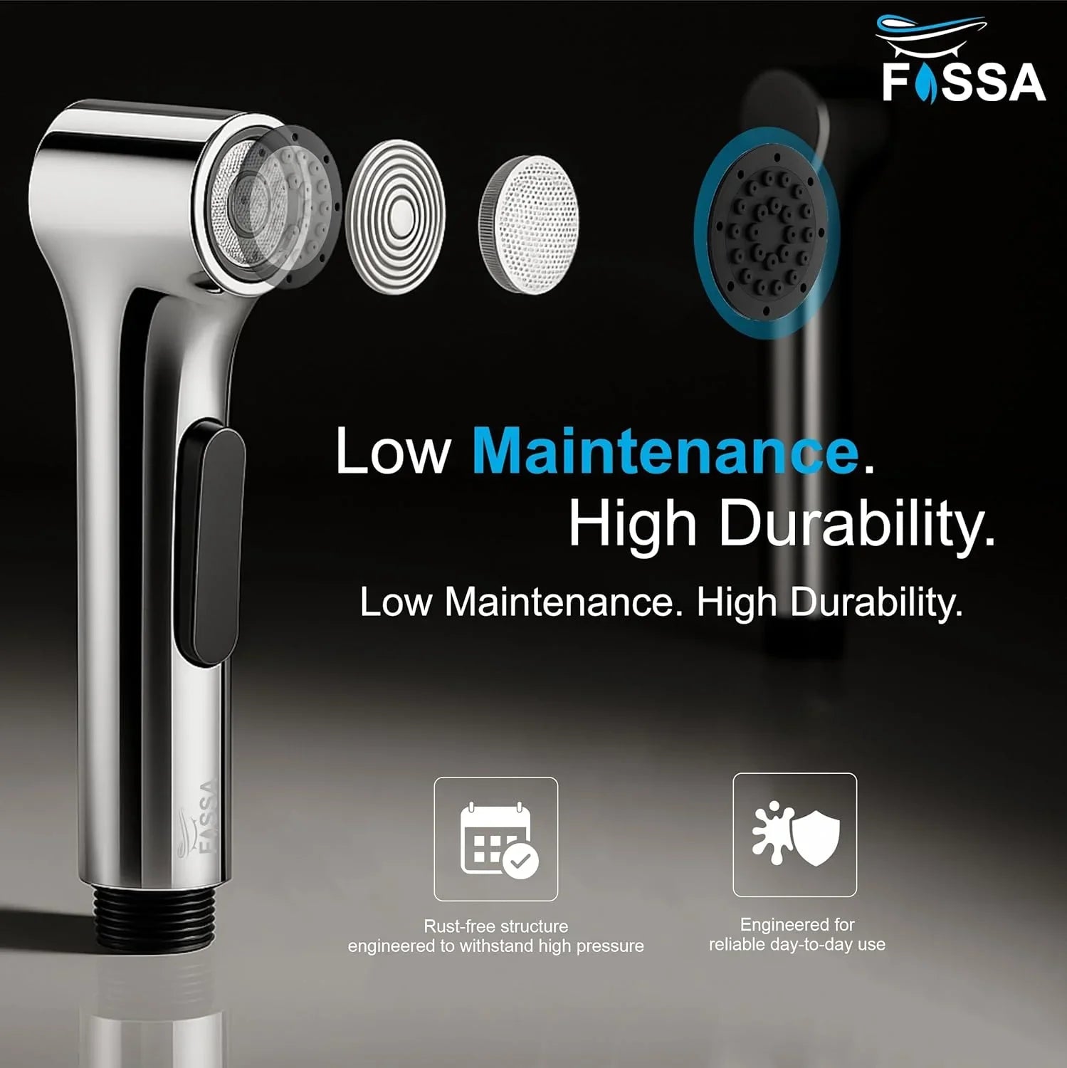 aqua silver toilet health faucet abs body with wall hook and ss hose