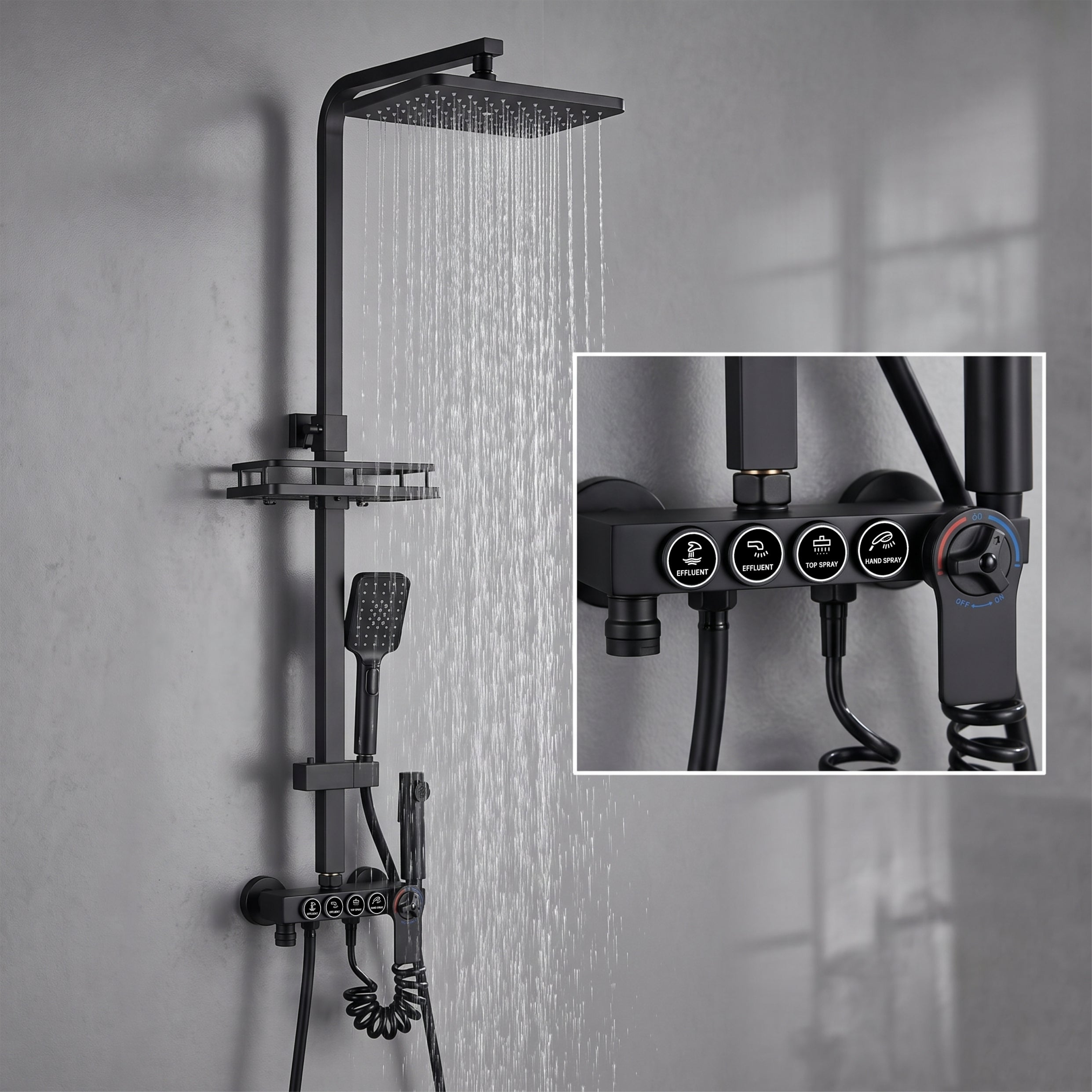 Aspire Rainfall Shower with Smooth Flow and Stylish Finish
